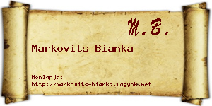 Markovits Bianka névjegykártya