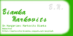bianka markovits business card